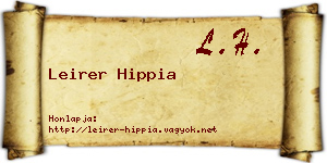 Leirer Hippia névjegykártya